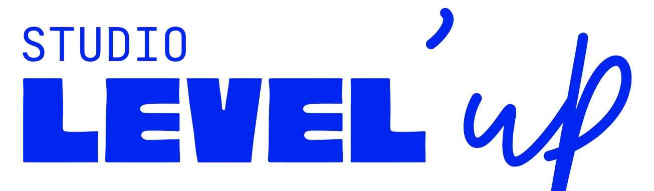 Logo bleu du studio Level'up